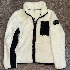 Calvin Klein Black and White Sherpa Jacket